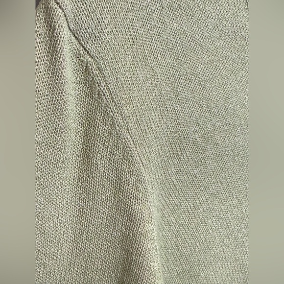 Eileen Fisher V-Neck‎ Knit Sweater – Pale Green & Tan | Women’s Medium - Picture 4 of 12